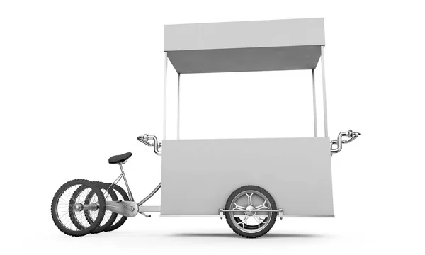 Vintage ice cream bicycle cart bus 3d illustration. — Stock Photo, Image