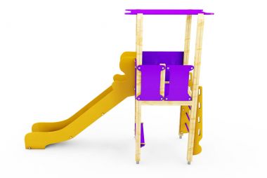 Beyaz arka plan üzerinde izole çocuk slayt metal. Göster bir 