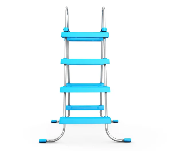 Chrome zwembad Ladders op een witte achtergrond. 3D-rendering — Stockfoto