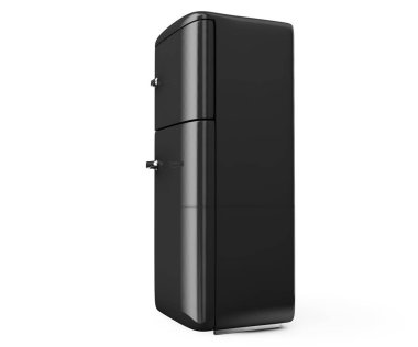 Retro buzdolabı üzerinde beyaz bacground 3d render izole