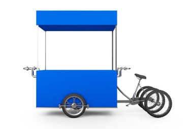 Vintage dondurma Bisiklet sepeti otobüs 3d çizim.