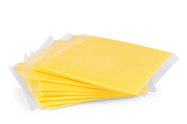 Cheese slices on white background — Stock Photo, Image