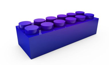 Beyaz arka plan 3d render renkli oyuncak tuğla