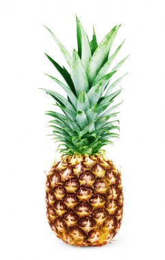 Beyaz üzerinde dilimleri olan ananas.