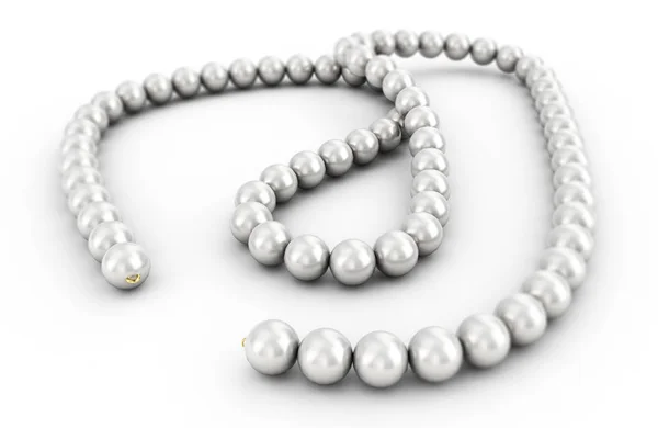 孤立的 3d 渲染的珍珠项链 — 图库照片