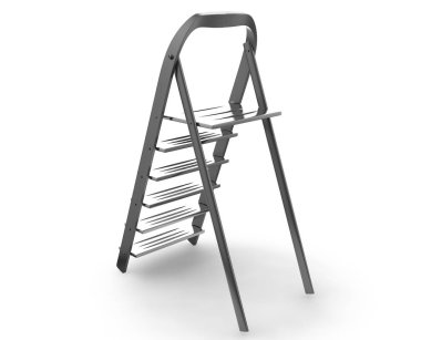 Merdiven modern 3d render. SID korkuluk Metal merdiven örnek