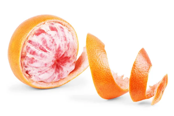 Grapefruit a citrusfélék felében, elszigetelt, fehér, clippin — Stock Fotó
