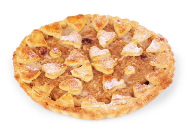 elmalı turta üzerine beyaz izole