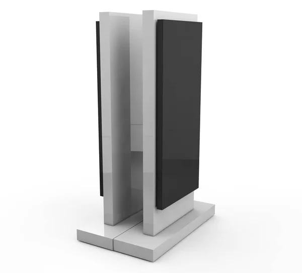 LCD displej stojan. 3D ilustrace izolované na bílém pozadí — Stock fotografie