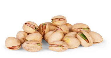 Antep fıstığı. Beyaz bir arka plan üzerinde izole.