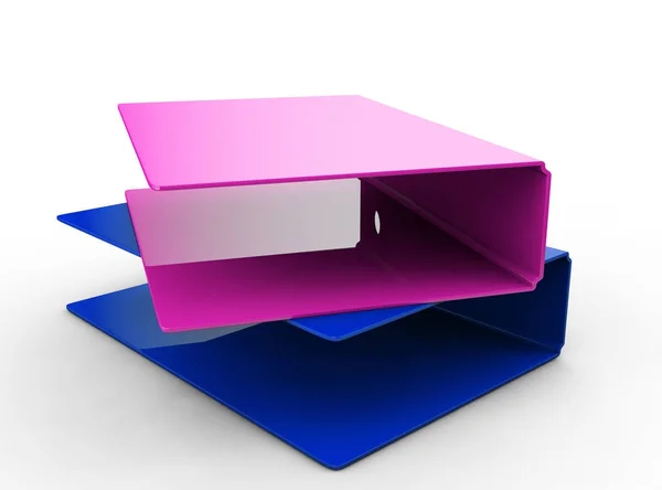 Multicolor Office Folder File Horizontal Composition Isolated on — Stock Photo, Image