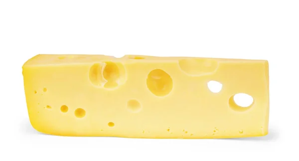 Pedazo de queso aislado sobre blanco — Foto de Stock