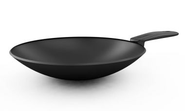 Cooper'ın beyaz arka plan üzerinde izole tava. Kırpma içerir