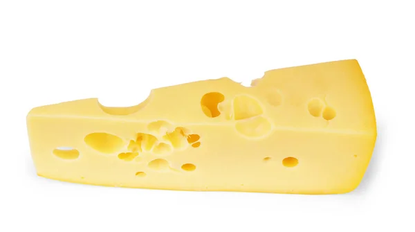 Stuk kaas geïsoleerd op wit — Stockfoto