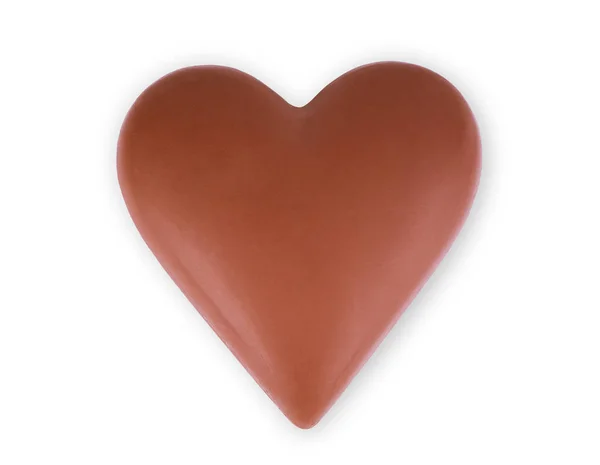 Coração de chocolate no fundo branco — Fotografia de Stock