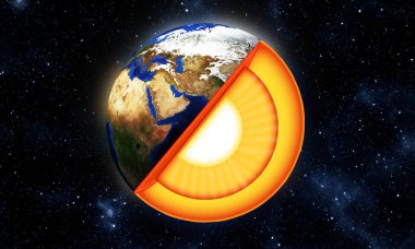 Dünya gezegeni. Yüksek Detaylı uydu görünümü ve onun 