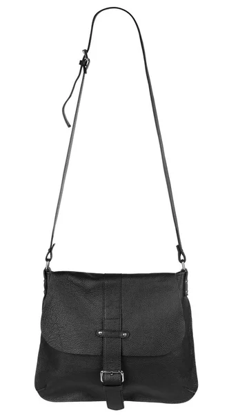 Bolso de cuero negro para mujer sobre fondo aislado . —  Fotos de Stock