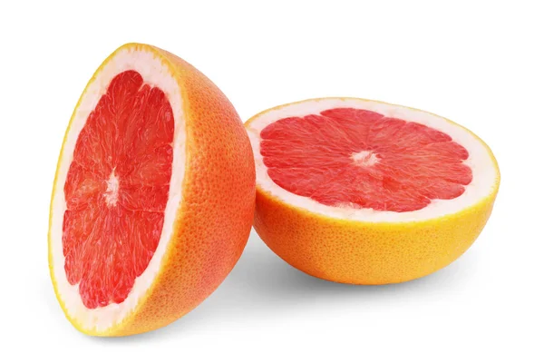 Grapefruit a citrusfélék felében, elszigetelt, fehér, clippin — Stock Fotó