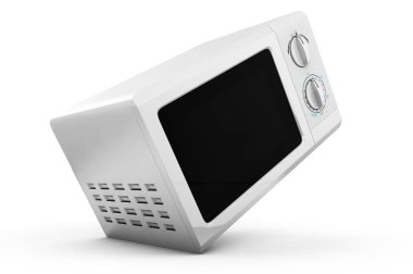 izole, mutfak nesne 3d illustra gerçekçi mikrodalga fırın