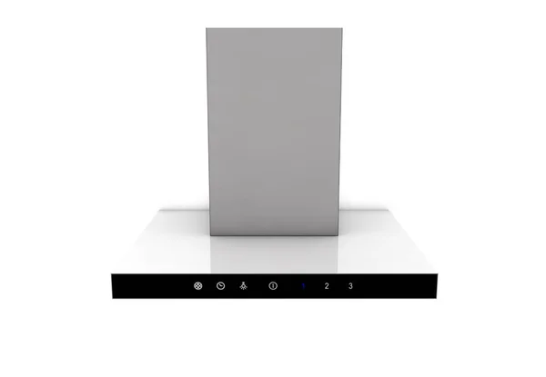 Zilveren afzuigkap geïsoleerd op een witte achtergrond 3d render — Stockfoto