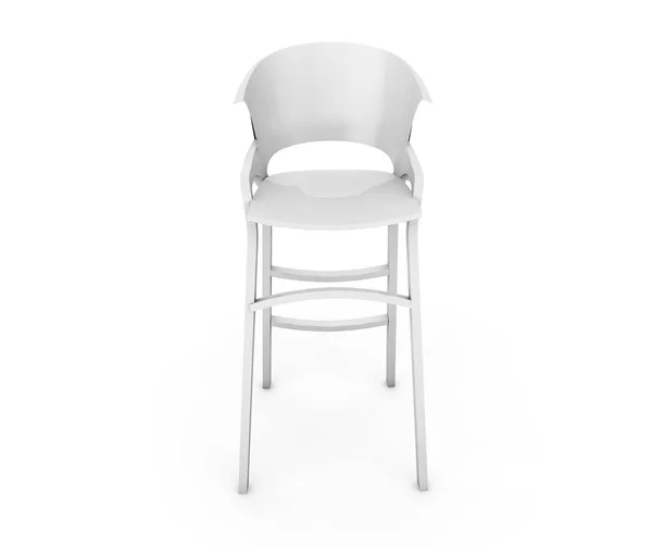 White Bar Modern Stools with Table on a white background. 3d Ren — Stock Photo, Image