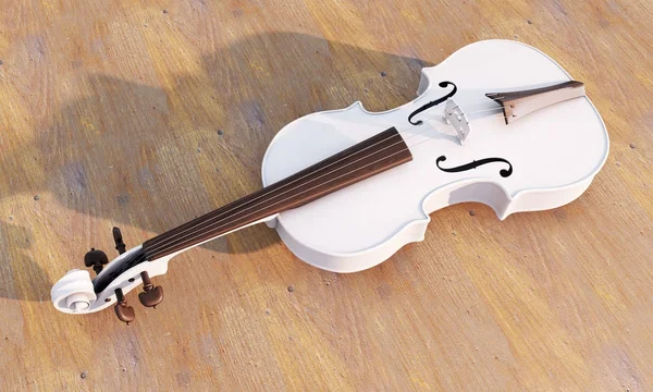 Violino branco polido no fundo. Renderização 3d — Fotografia de Stock