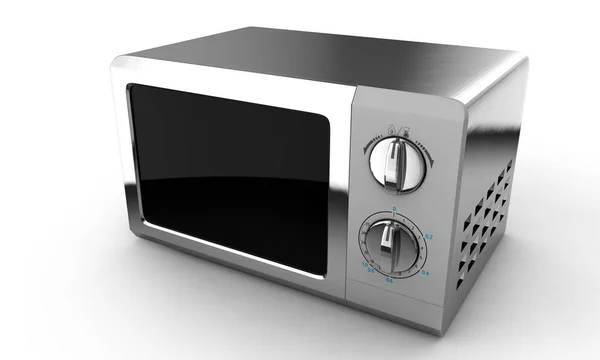 現実的な電子レンジ オーブン分離、キッチン オブジェクトの 3 d ギャラリー — ストック写真