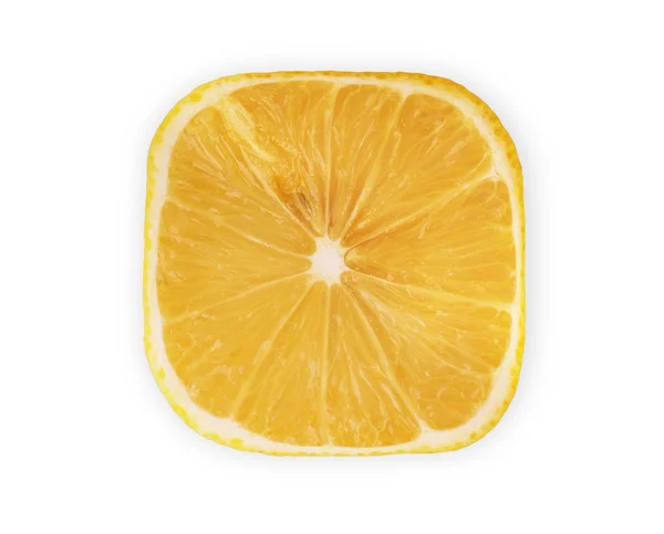 Квадратний лимон зі скибочкою — стокове фото