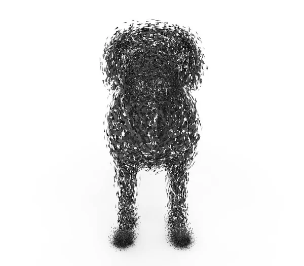 Forma de marco de alambre de perro en estilo polígono bajo. Imagen de renderizado 3D . — Foto de Stock