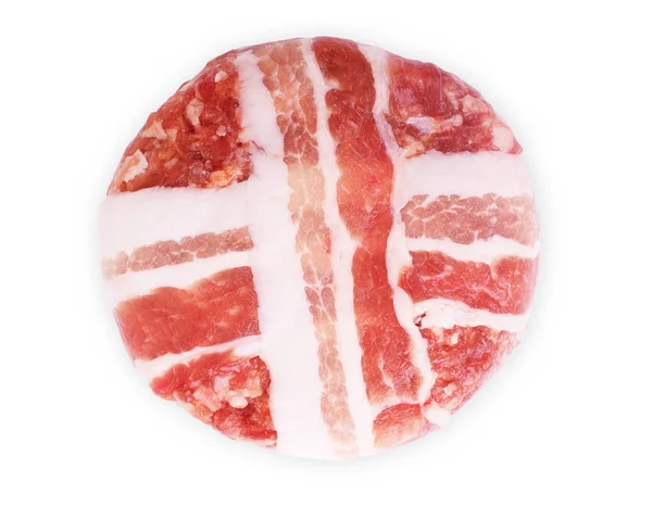 Rotoli di carne alla griglia avvolti in strisce di pancetta — Foto Stock