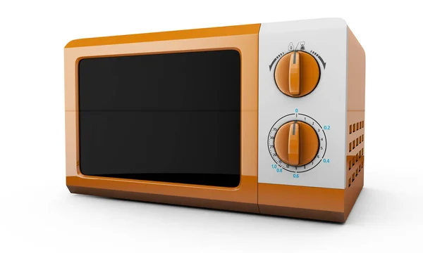 現実的な電子レンジ オーブン分離、キッチン オブジェクトの 3 d ギャラリー — ストック写真