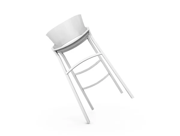 Vita moderna Barstolar med bord på en vit bakgrund. 3D Ren — Stockfoto
