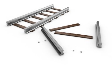 Mesafe o kaybolan bir tren yolu bir 3d render