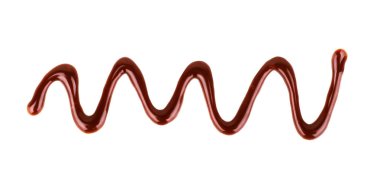 Çikolata şurubu damlar üzerinde beyaz izole ampul şeklinde