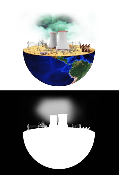 Öko-Konzept. die Hälfte des Planeten ist mit vielversprechenden Treibhausgasen verseucht — Stockfoto