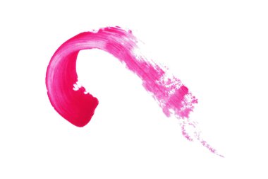 Renk tonu merhem bir fırça ve lekeli bir pembe lipstic dan kap