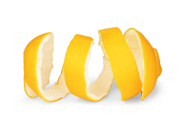 Casca de limão isolada no fundo branco — Fotografia de Stock