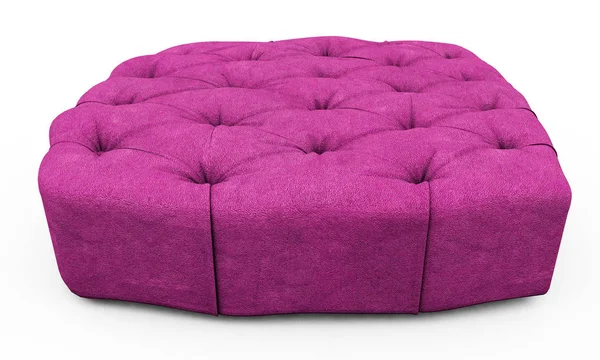 Rózsaszín 3d render kanapé, elszigetelt fehér background — Stock Fotó