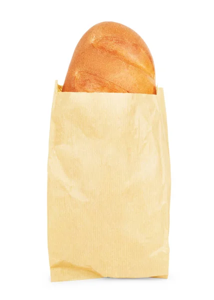 Chleb w plastikowej torbie na białym tle. — Zdjęcie stockowe