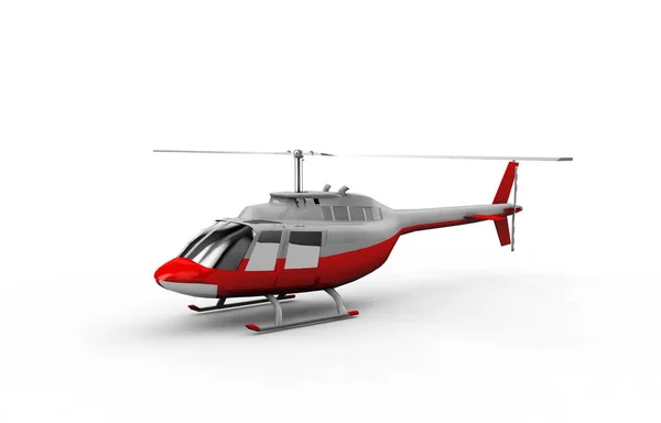 Helikopter geïsoleerd. 3D-rendering — Stockfoto