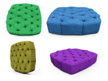 Beyaz bir arka plan üzerinde izole 3d render kanepe