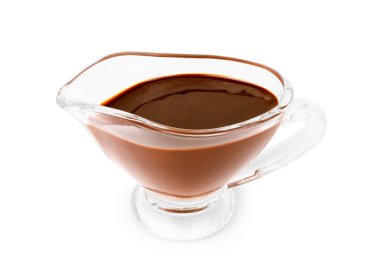 Çikolata şurubu damlar üzerinde beyaz izole ampul şeklinde