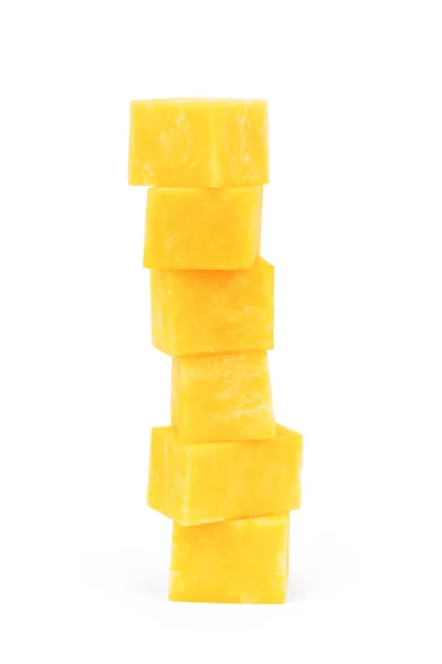 Pumpkin vegetable cube slice isolated on white background — Stock Photo, Image