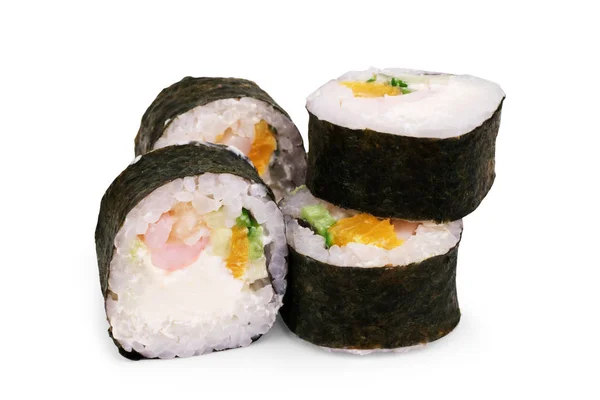 Restaurante de comida japonesa, plato de rollos de sushi maki gunkan o platte —  Fotos de Stock