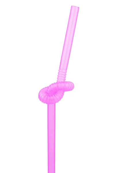 Pink straw isolated on white background — Stock Photo, Image