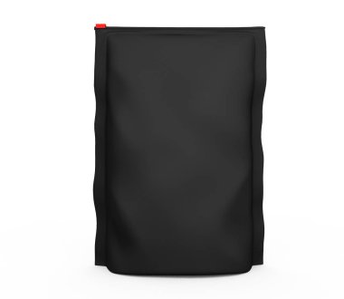 Boş folyo plastik beyaz kahve çanta beyaz arka plan üzerinde izole