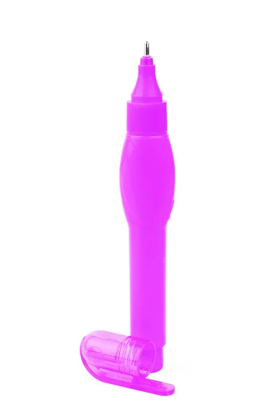Corretor de caneta rosa em um fundo branco — Fotografia de Stock