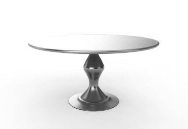 Restoran cloche yakın plaka üzerinde. 3d render üzerinde beyaz izole