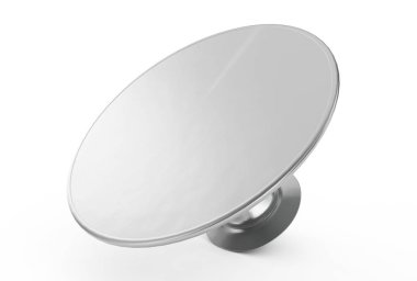 Restoran cloche yakın plaka üzerinde. 3d render üzerinde beyaz izole