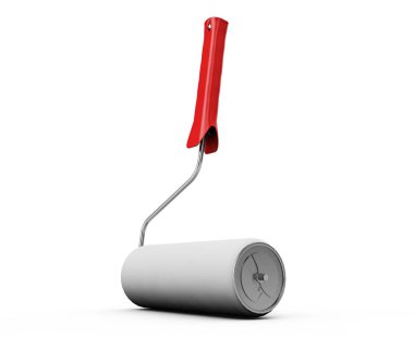Beyaz arka plan üzerinde 3d render izole boya silindiri